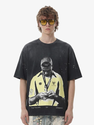 Vintage Soccer Figure Graphic T-Shirt 