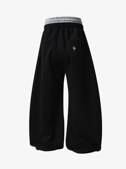 Double-Waisted Ruched Sweatpants 