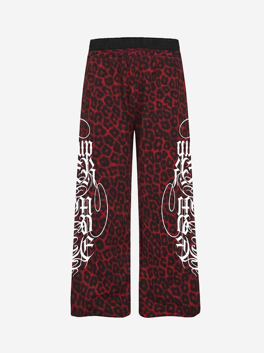 Contrast Leopard Patchwork Casual Pants