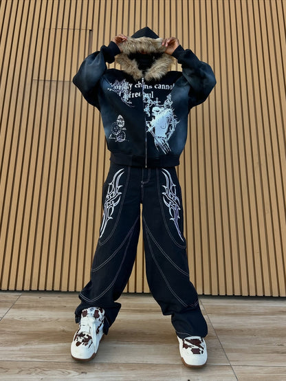 Supermade × Mortemartt Graphic Hooded Jacket- 2279