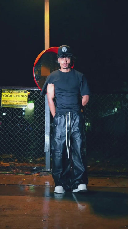 RO-style multi-pocket matte coated overalls - 2094